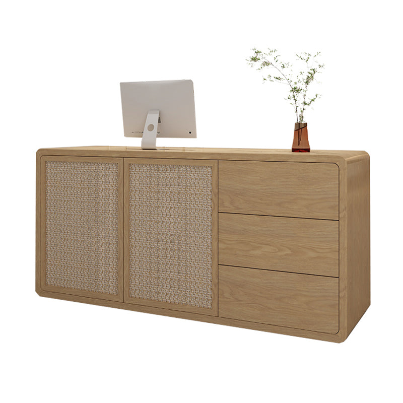 Contemporary Style Wood Rectangle Patio Bar Table for Living Room Natural Without Chairs Clearhalo 'Bar Furniture' 'Bar Tables' 'bar_tables' 'furn' 'furn_bar_tables' 'Furniture' 'Kitchen & Dining Furniture' 7795667