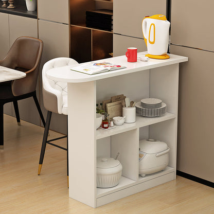 Contemporary Style Wood Specialty Patio Bar Table for Living Room White Without Chairs Clearhalo 'Bar Furniture' 'Bar Tables' 'bar_tables' 'furn' 'furn_bar_tables' 'Furniture' 'Kitchen & Dining Furniture' 7795685