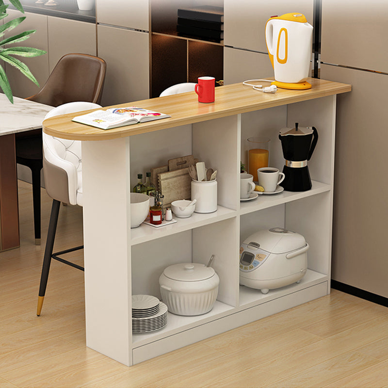 Contemporary Style Wood Specialty Patio Bar Table for Living Room Natural White Without Chairs Clearhalo 'Bar Furniture' 'Bar Tables' 'bar_tables' 'furn' 'furn_bar_tables' 'Furniture' 'Kitchen & Dining Furniture' 7795686