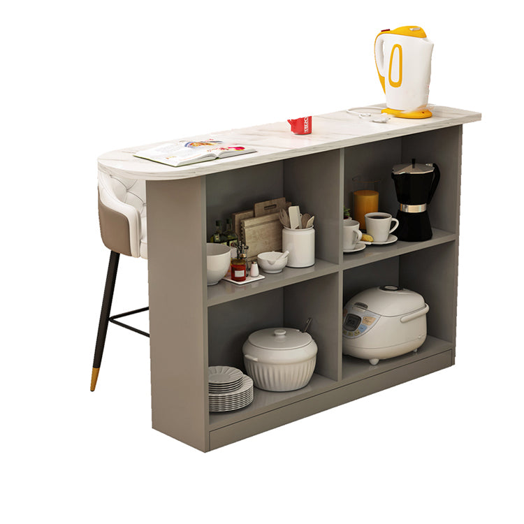 Contemporary Style Wood Specialty Patio Bar Table for Living Room White-Gray Without Chairs Clearhalo 'Bar Furniture' 'Bar Tables' 'bar_tables' 'furn' 'furn_bar_tables' 'Furniture' 'Kitchen & Dining Furniture' 7795694