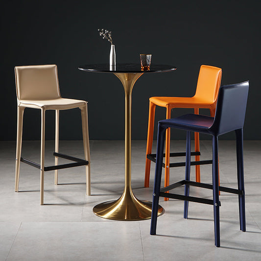 Contemporary Round Pedestal Bar Dining Table with Metal Base Clearhalo 'Bar Furniture' 'Bar Tables' 'bar_tables' 'furn' 'furn_bar_tables' 'Furniture' 'Kitchen & Dining Furniture' 7795712