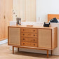 Mobile sideboard della porta della rattan contemporanea con archiviazione per uso domestico