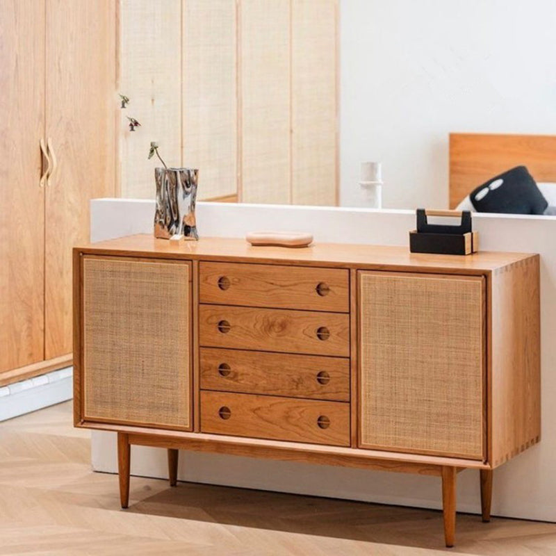 Mobile sideboard della porta della rattan contemporanea con archiviazione per uso domestico