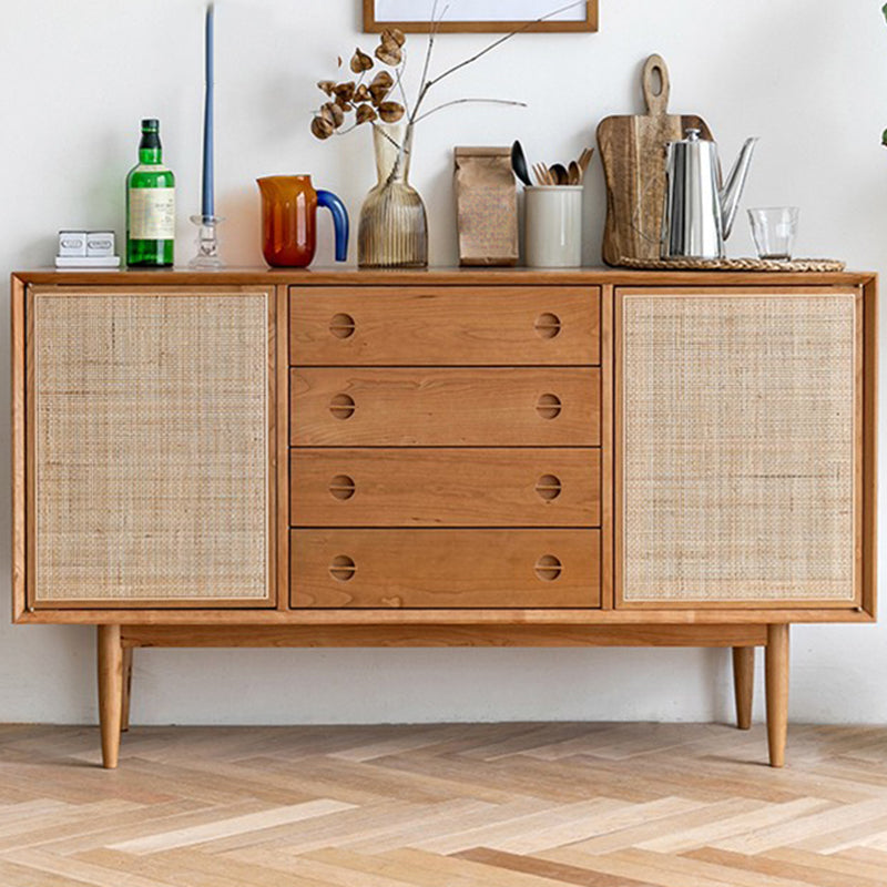 Mobile sideboard della porta della rattan contemporanea con archiviazione per uso domestico