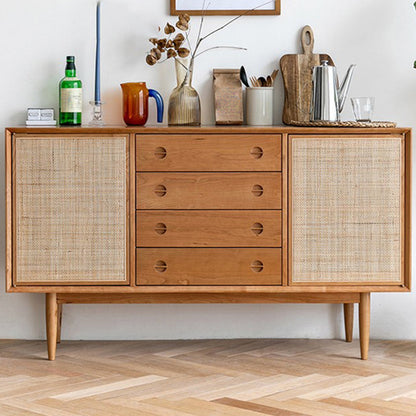 Mobile sideboard della porta della rattan contemporanea con archiviazione per uso domestico