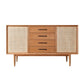 Mobile sideboard della porta della rattan contemporanea con archiviazione per uso domestico