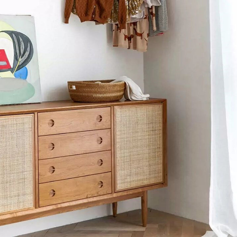 Mobile sideboard della porta della rattan contemporanea con archiviazione per uso domestico