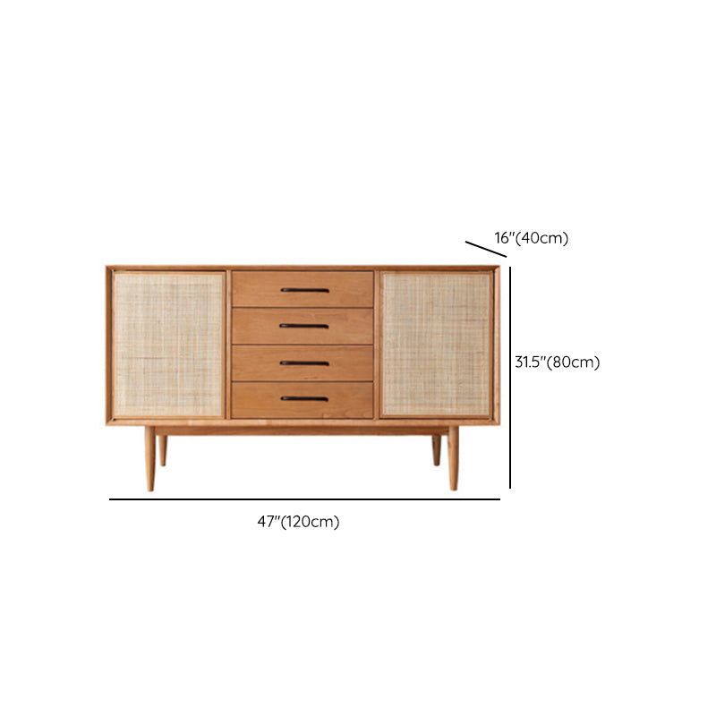 Mobile sideboard della porta della rattan contemporanea con archiviazione per uso domestico