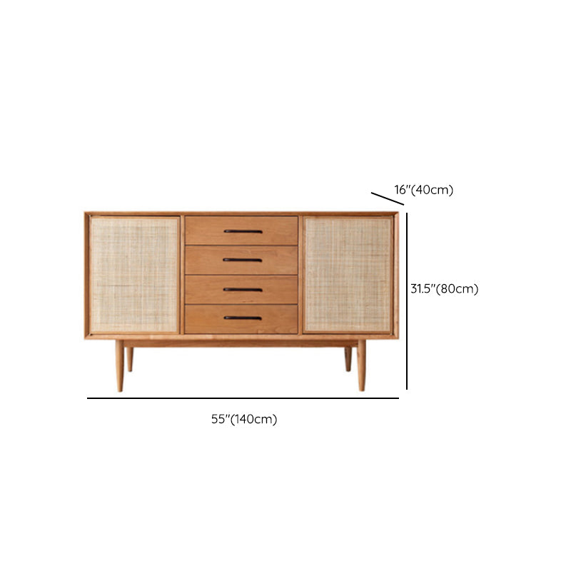 Mobile sideboard della porta della rattan contemporanea con archiviazione per uso domestico