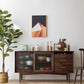 Nordic Style Storage Solid Wood Sideboard Cabinet with Glass Doors Clearhalo 'buffet_sideboard' 'Buffets & Sideboards' 'furn' 'furn_buffet_sideboard' 'Furniture' 'Kitchen & Dining Furniture' 7795840