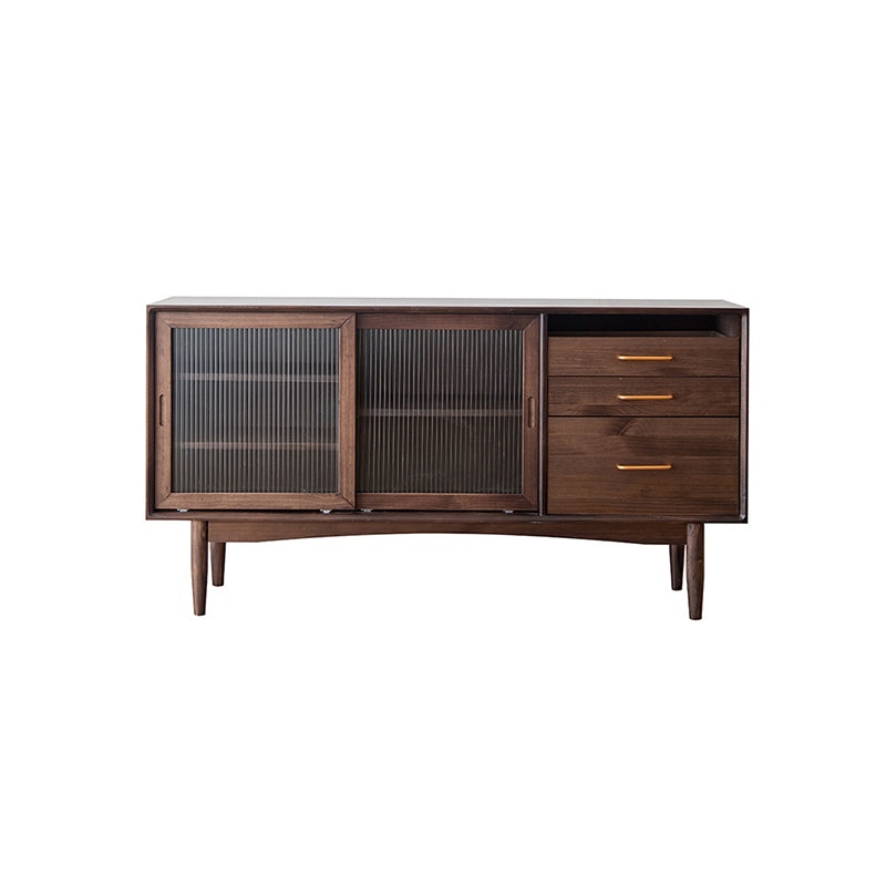 Nordic Style Storage Solid Wood Sideboard Cabinet with Glass Doors Clearhalo 'buffet_sideboard' 'Buffets & Sideboards' 'furn' 'furn_buffet_sideboard' 'Furniture' 'Kitchen & Dining Furniture' 7795844