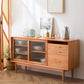 Nordic Style Storage Solid Wood Sideboard Cabinet with Glass Doors Clearhalo 'buffet_sideboard' 'Buffets & Sideboards' 'furn' 'furn_buffet_sideboard' 'Furniture' 'Kitchen & Dining Furniture' 7795850