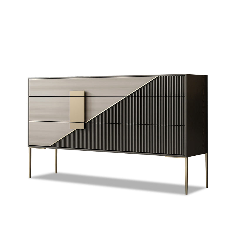 Contemporary Style Ash Wood Storage Sideboard Cabinet with Drawers Black 3 Clearhalo 'buffet_sideboard' 'Buffets & Sideboards' 'furn' 'furn_buffet_sideboard' 'Furniture' 'Kitchen & Dining Furniture' 7795869