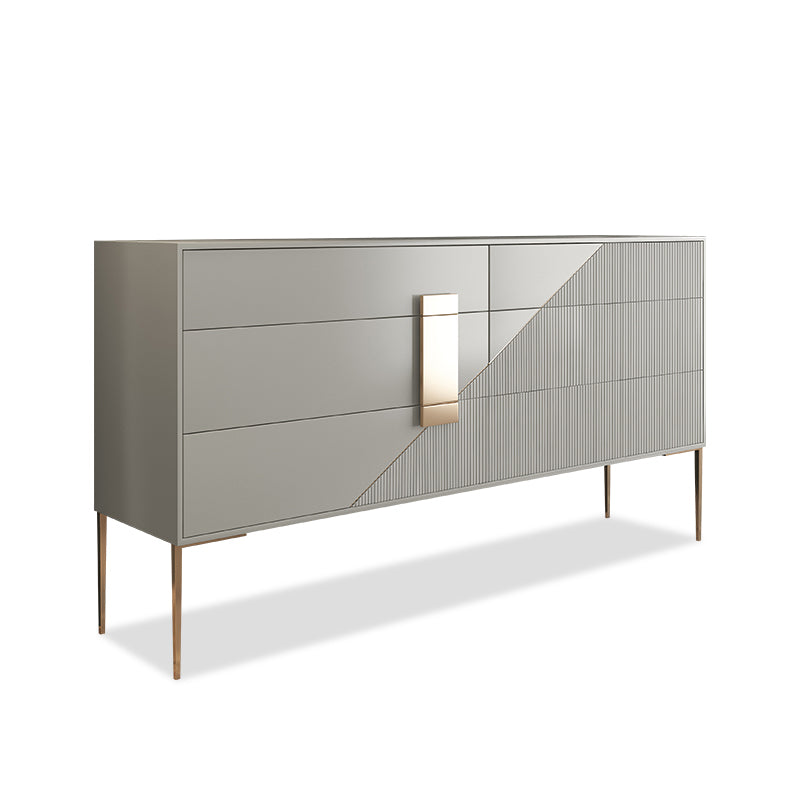 Contemporary Style Ash Wood Storage Sideboard Cabinet with Drawers Grey 6 Clearhalo 'buffet_sideboard' 'Buffets & Sideboards' 'furn' 'furn_buffet_sideboard' 'Furniture' 'Kitchen & Dining Furniture' 7795874