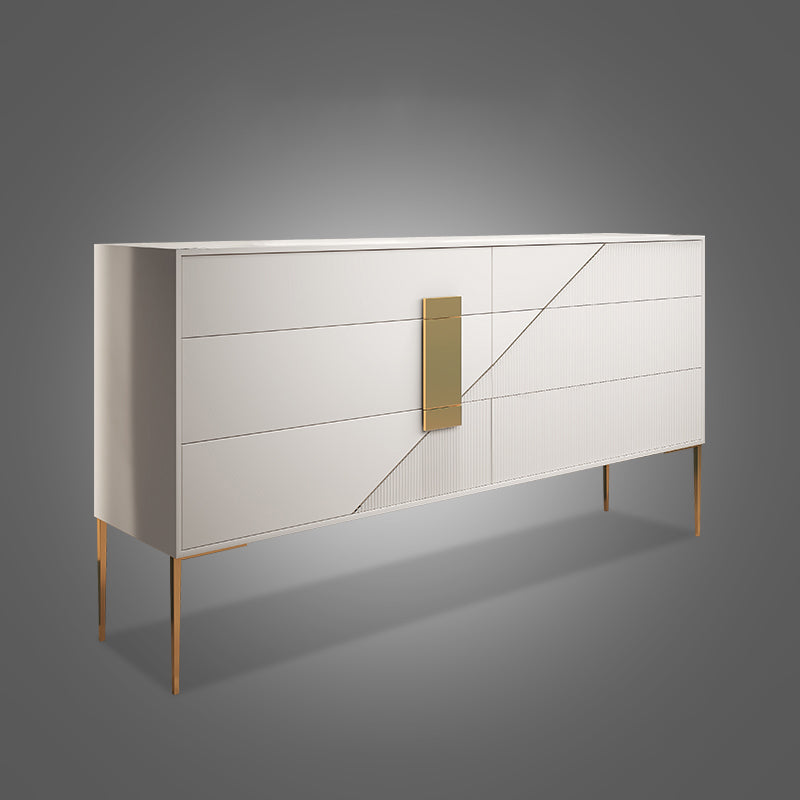 Contemporary Style Ash Wood Storage Sideboard Cabinet with Drawers White 6 Clearhalo 'buffet_sideboard' 'Buffets & Sideboards' 'furn' 'furn_buffet_sideboard' 'Furniture' 'Kitchen & Dining Furniture' 7795878