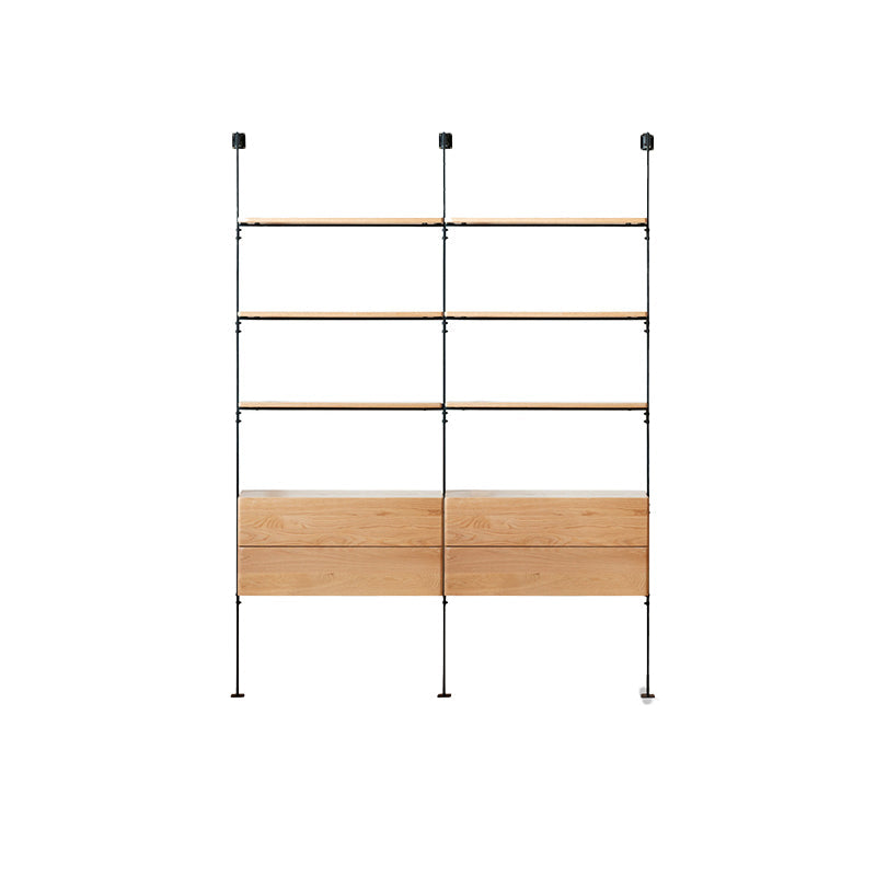 Display soggiorno industriale Multi-shelf montato a parete in naturale