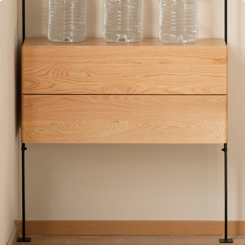 Display soggiorno industriale Multi-shelf montato a parete in naturale
