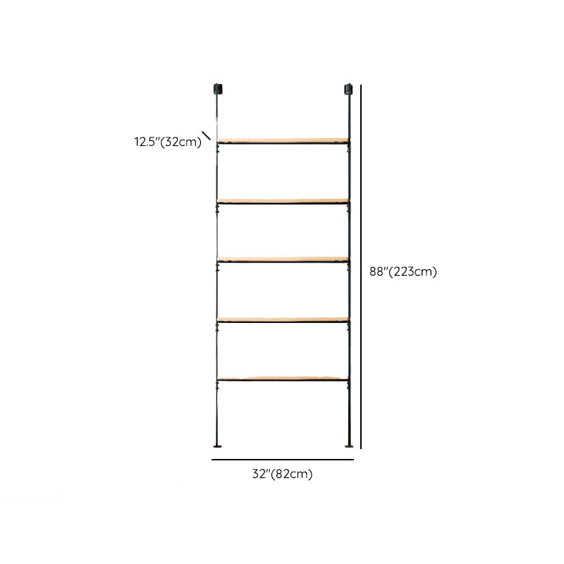 Display soggiorno industriale Multi-shelf montato a parete in naturale