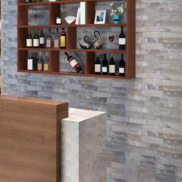 Soporte de botella de madera fabricado de estilo de pared moderna montada con estante
