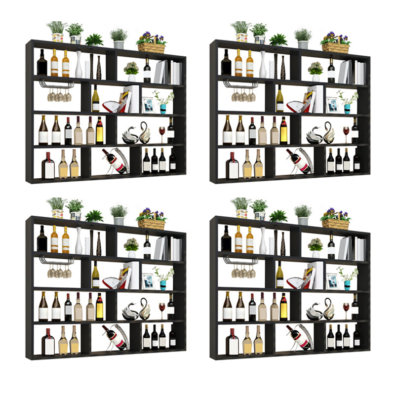 Soporte de botella de madera fabricado de estilo de pared moderna montada con estante