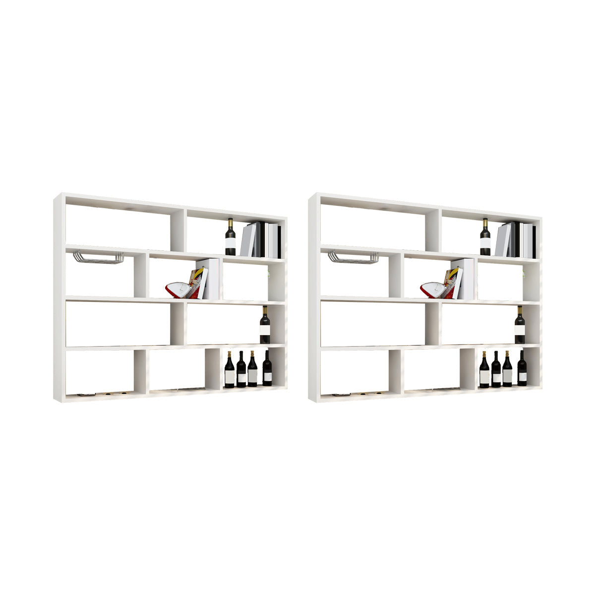 Soporte de botella de madera fabricado de estilo de pared moderna montada con estante