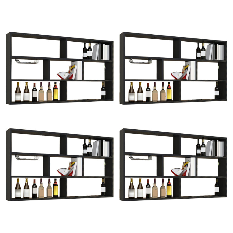 Soporte de botella de madera fabricado de estilo de pared moderna montada con estante