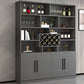 Moderne stijl gefabriceerde houten vloerwijnhouder met opbergplanken