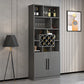 Modern Style Manufactured Wood Floor Wine Bottle Holder with Storage Shelves