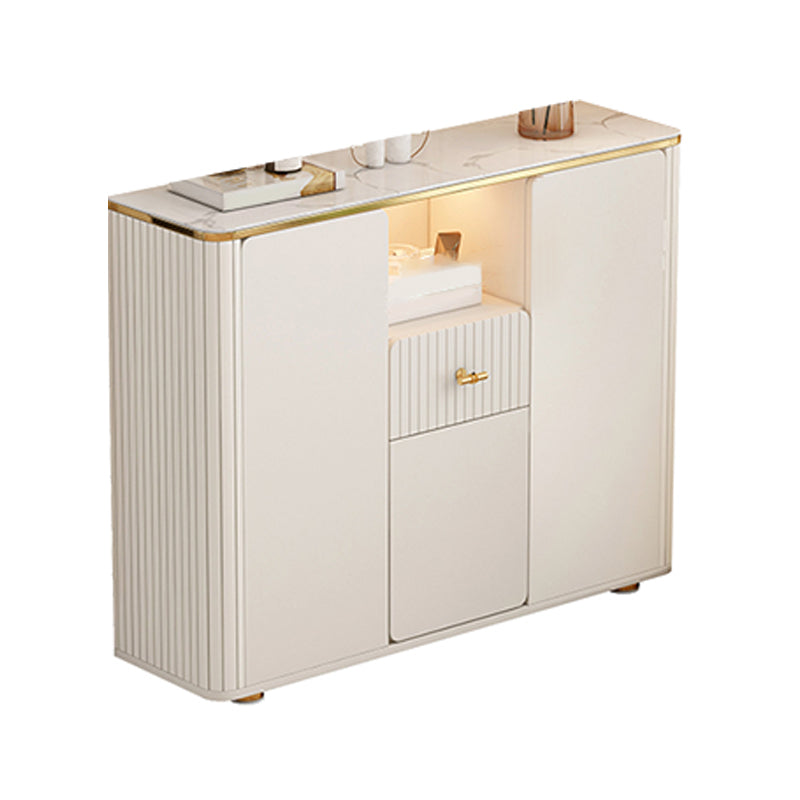 Contemporary TV Media Console Stone TV Stand Console with Doors