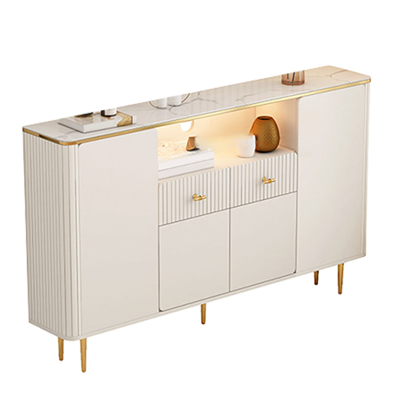 Contemporary TV Media Console Stone TV Stand Console with Doors