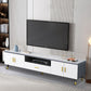 Wooden TV Media Console Glam Media Console TV Stand with Drawer 79"L x 14"W x 18"H Grey Clearhalo 'furn' 'furn_tv_stands_entertainment_centers' 'Furniture' 'Living Room Furniture' 'TV Stands & Entertainment Centers' 'TV Stands & Media Storage Furniture' 'tv_stands_entertainment_centers' 7798050