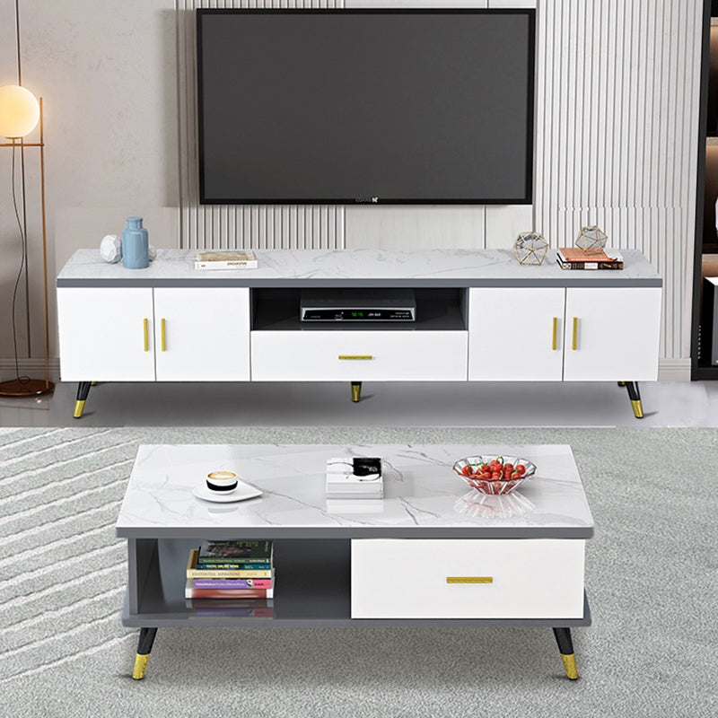 Wooden TV Media Console Glam Media Console TV Stand with Drawer Clearhalo 'furn' 'furn_tv_stands_entertainment_centers' 'Furniture' 'Living Room Furniture' 'TV Stands & Entertainment Centers' 'TV Stands & Media Storage Furniture' 'tv_stands_entertainment_centers' 7798053
