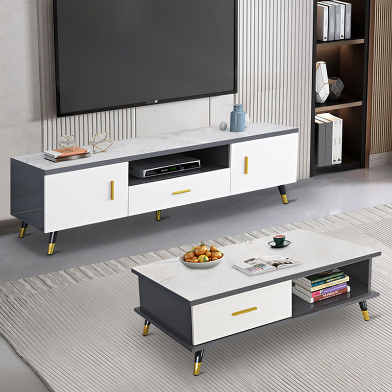 Wooden TV Media Console Glam Media Console TV Stand with Drawer Clearhalo 'furn' 'furn_tv_stands_entertainment_centers' 'Furniture' 'Living Room Furniture' 'TV Stands & Entertainment Centers' 'TV Stands & Media Storage Furniture' 'tv_stands_entertainment_centers' 7798057