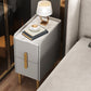 2 Drawers Glam Pine Accent Table Nightstand 20" Tall with Legs Light Gray 1 Piece Clearhalo 'Bedroom Furniture' 'furn' 'furn_night_stand' 'Furniture' 'night_stand' 'Nightstands' 7798070