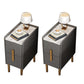 2 Drawers Glam Pine Accent Table Nightstand 20" Tall with Legs Grey 2 Piece Set Clearhalo 'Bedroom Furniture' 'furn' 'furn_night_stand' 'Furniture' 'night_stand' 'Nightstands' 7798075