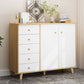 Scandinavian Natural Wood Storage Chest with Drawers for Home