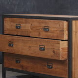 Madera sólida de cofre de almacenamiento tradicional de 13.65 pulgadas de ancho