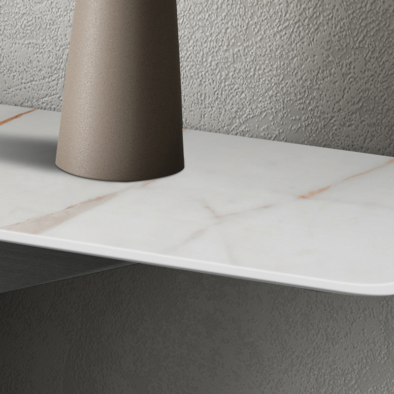 Glam Rectangle Console Table with Stain Resistant Stone for Hall