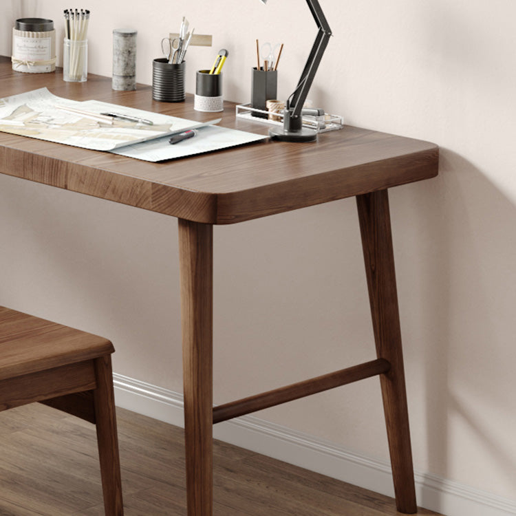 Zeitgenössischer Büroschreibtisch Massivholz H-Form Basisschreibtisch, 29,25 Zoll H