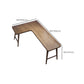 Wooden Office Laptop Table Brown L-Shaped Writing Desk for Home