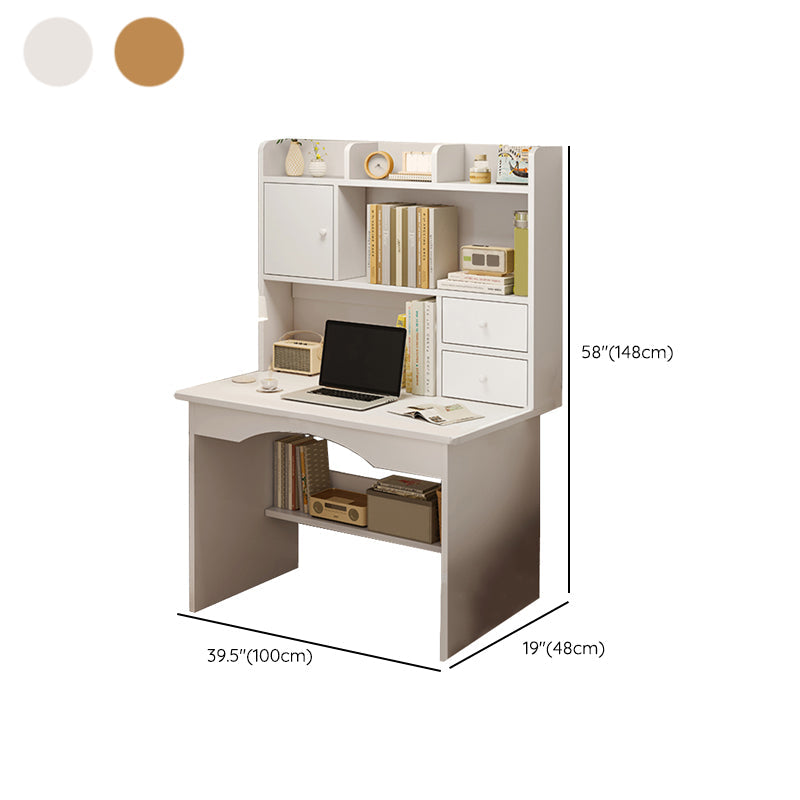 Escritorio de oficina de madera de estilo contemporáneo escritorio rectangular de tareas en blanco/natural