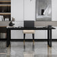 Rectangle Stone Top Office Desk Black Industrial Writing Desk for Office
