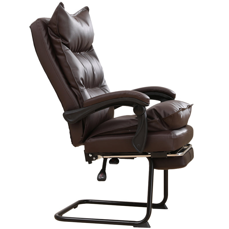 Padded Arms Office Chair Modern Leather No Distressing Ergonomic Desk Chair Clearhalo 'furn' 'furn_office_chair' 'Furniture' 'Office Chairs' 'Office Furniture' 'office_chair' 7799353