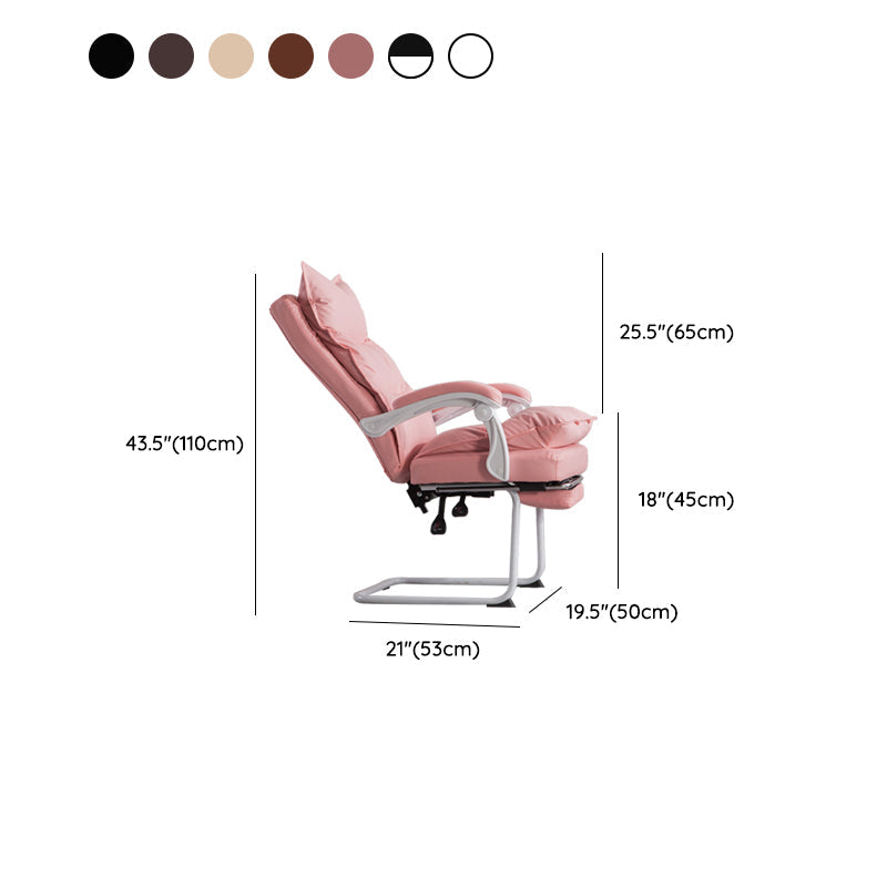 Padded Arms Office Chair Modern Leather No Distressing Ergonomic Desk Chair Clearhalo 'furn' 'furn_office_chair' 'Furniture' 'Office Chairs' 'Office Furniture' 'office_chair' 7799386