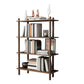 Scandinavian Open Back Wood Shelf Bookcase with Shelves for Home Office 31.5"L x 11.8"W x 44.5"H Brown Clearhalo 'Bookcases' 'furn' 'furn_bookcases' 'Furniture' 'Office Furniture' 7799397