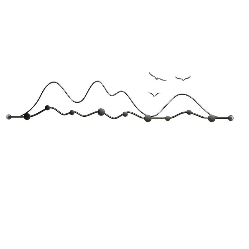 Ganci per ganci a parete a parete con planimetro metallico contemporaneo per la sala