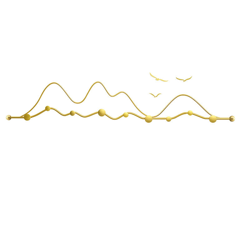 Ganci per ganci a parete a parete con planimetro metallico contemporaneo per la sala