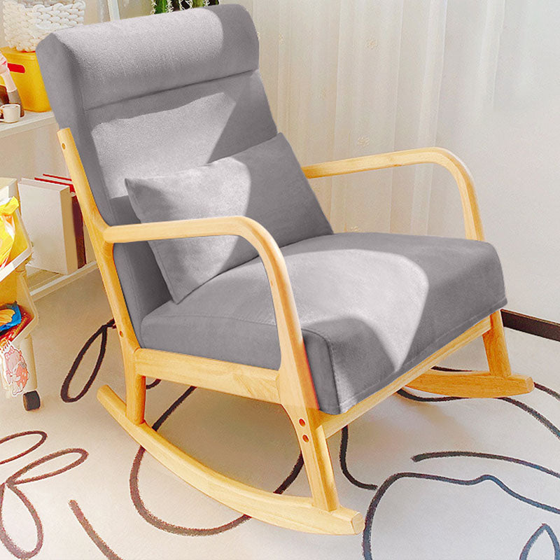 Contemporary Rocking Chair Upholstered Antique Finish Rocking Accent Chair Rocking Chair Gray Clearhalo 'Chairs & Seating' 'furn' 'furn_rocking_chairs' 'Furniture' 'Living Room Furniture' 'Rocking Chairs' 'rocking_chairs' 7799636