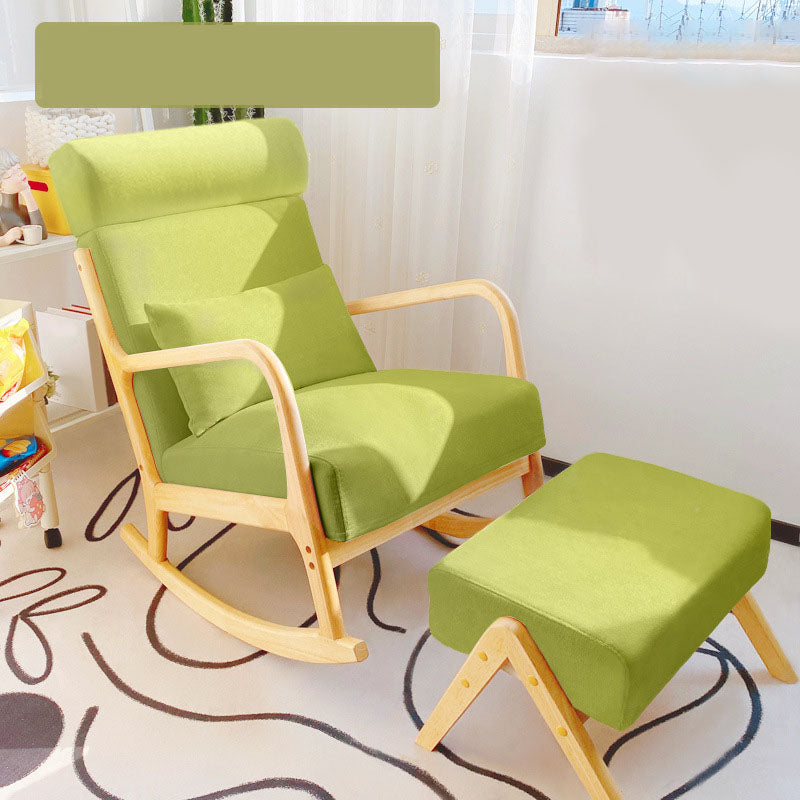 Contemporary Rocking Chair Upholstered Antique Finish Rocking Accent Chair Rocking Chair with Ottomans Green Clearhalo 'Chairs & Seating' 'furn' 'furn_rocking_chairs' 'Furniture' 'Living Room Furniture' 'Rocking Chairs' 'rocking_chairs' 7799639