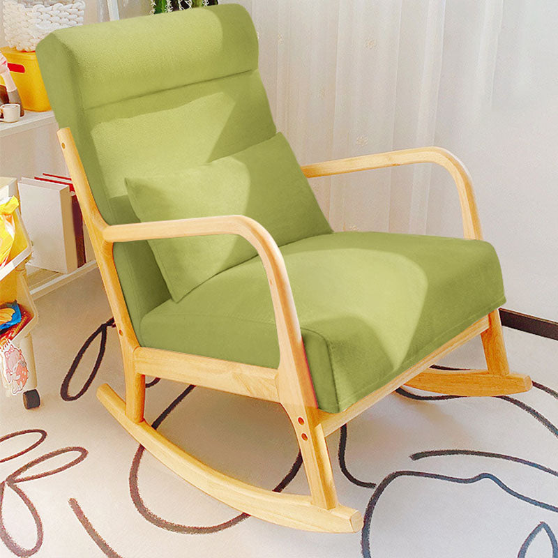 Contemporary Rocking Chair Upholstered Antique Finish Rocking Accent Chair Rocking Chair Green Clearhalo 'Chairs & Seating' 'furn' 'furn_rocking_chairs' 'Furniture' 'Living Room Furniture' 'Rocking Chairs' 'rocking_chairs' 7799643